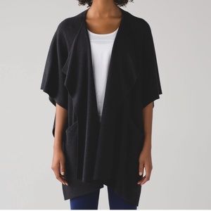 NWOT lululemon After Asana Sweater Wrap/Shawl OS Heathered Black
